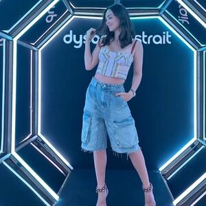 Zara Cargo Denim Shorts